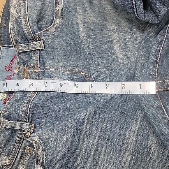 Candies Jeans, Size 13, Sequin Embellished with Distressing. Flared/Bell Bottom - Picture 6 of 13